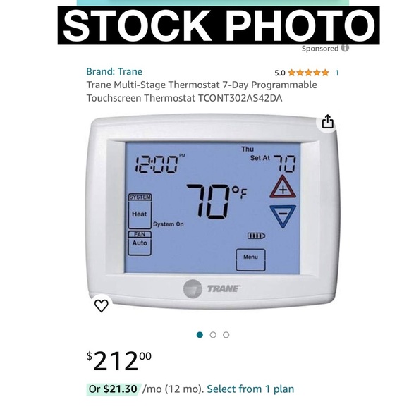 TRANE programmable thermostat-used - Picture 5 of 6